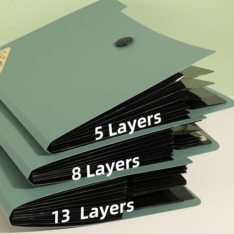 5/8/13 Layers A4 File Folder Storage Bag Test Paper Desktop Tool School Stationery Office Supplies - Novo Fusion