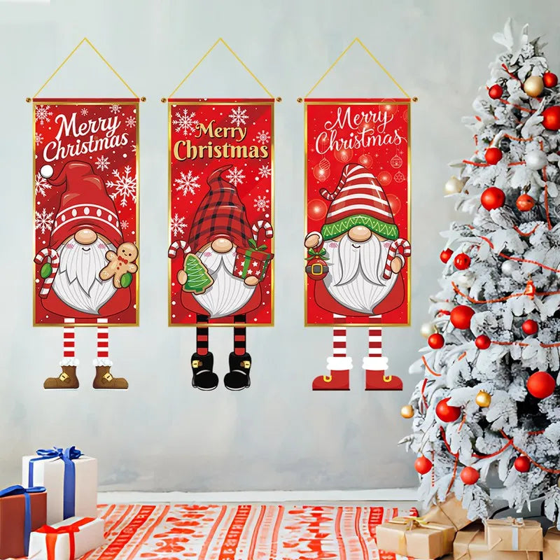 Santa Claus Hanging Flag Merry Christmas Decorations For Home 2024 Christmas Ornaments Navidad Natal Xmas New Year Gifts 2025 - Novo Fusion
