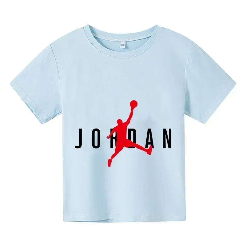 2024 Summer Cotton Kids Brand Sports Short Sleeve Kids Girls T-shirt Baby Boys Fashion Sports short sleeve - Novo Fusion