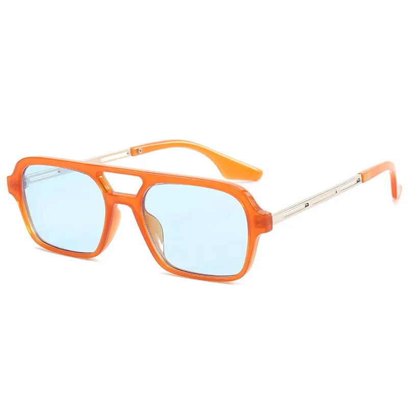 Small Frame Square Sunglasses Woman Brand Designer Fashion Luxury Sun Glasses Female Vintage Hollow Leopard Blue Oculos De Sol - Novo Fusion