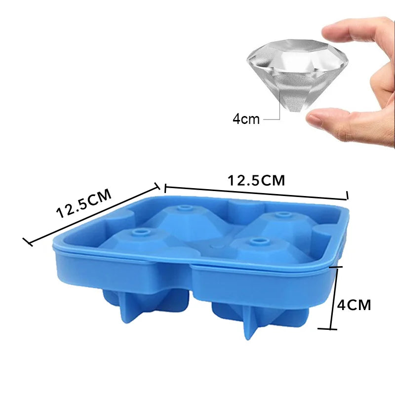 Silicone Mold Ice Cube Maker Chocolate Mould Tray Ice Cream DIY Tool 3D Form Whiskey Wine Cocktail Ice Cube Trays Molds - Novo Fusion