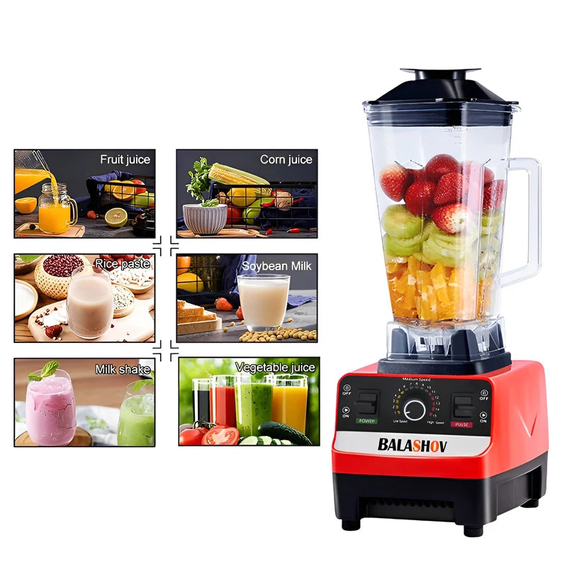 2000W Heavy Duty Commercial Blender Stationary Mixer Food Processor Ice Smoothies for Kitchen High Power Juicer Blender BPA Free - Novo Fusion