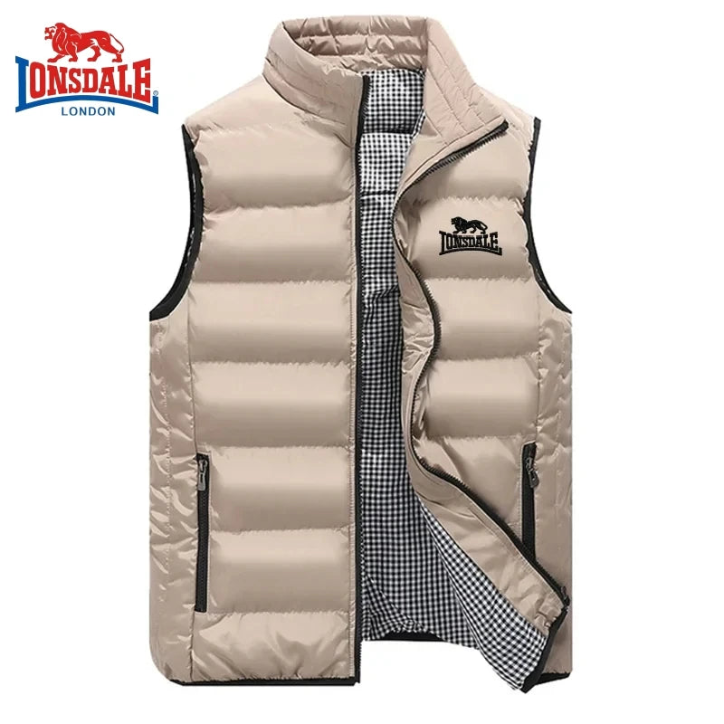 Men's Embroidery Brand High Quality Warm Vest Vest, Autumn and Winter Luxury Fashion Brand, Sleeveless Outdoor Windproof Jacket - Novo Fusion