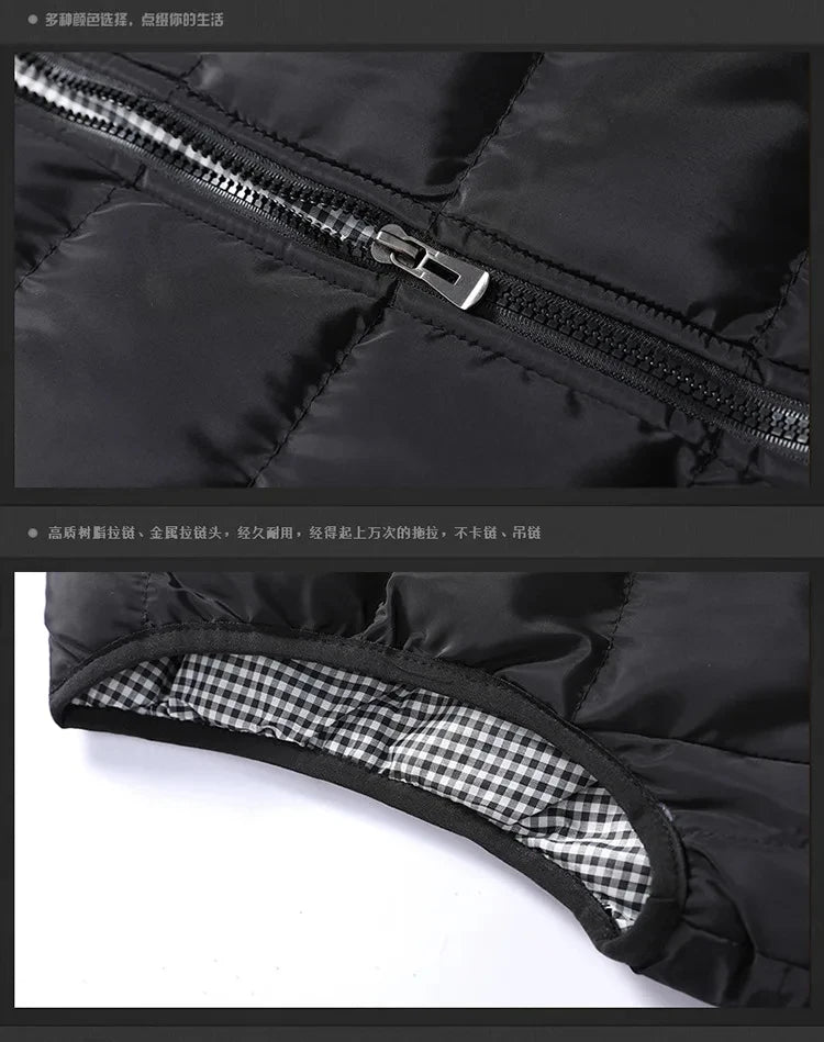 Men's Embroidery Brand High Quality Warm Vest Vest, Autumn and Winter Luxury Fashion Brand, Sleeveless Outdoor Windproof Jacket - Novo Fusion