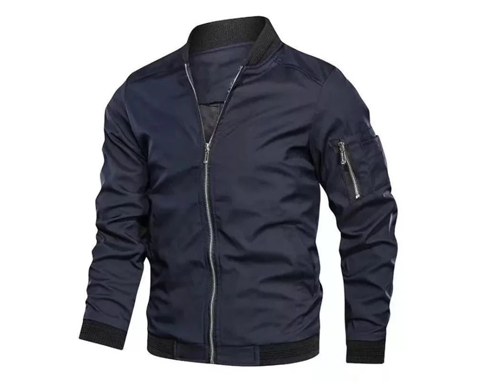 Spring Autumn Men's Bomber Jacket Casual Lightweight Jacket For Men Sports Windbreaker Zip Up Coat with Pockets Clothing - Novo Fusion