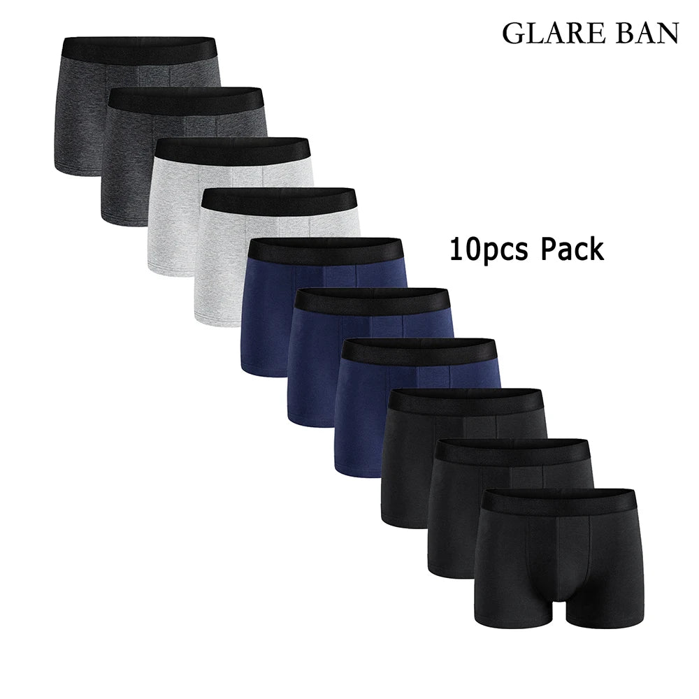 10pcs pack Slips Boxer Shorts for Men Underwear Cotton Breathable Panties Male Underpants Sexy Homme Boxershorts Box Gay Calvin - Novo Fusion