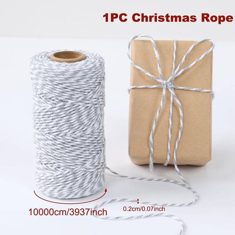 Christmas Wrapping String Rope Merry Christmas Decoration For Home 2024 Navidad Natal Noel Gift Box Packaging Rope New Year 2025 - Novo Fusion