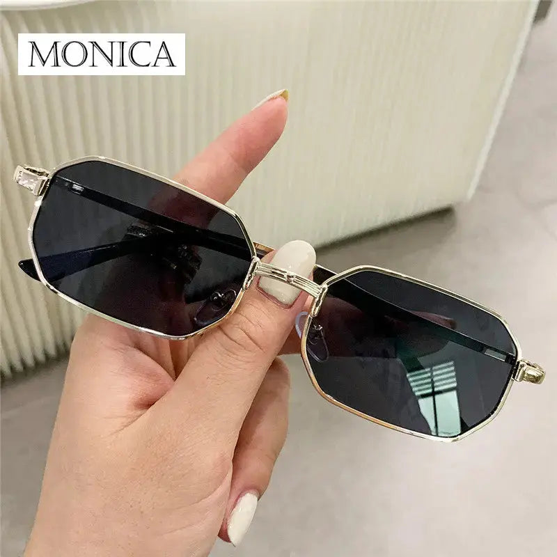 Narrow Men's Sunglasses Fashion Rectangle Women metal Luxury Brand Sun glasses 2021 Classic Oculos Masculino Glasses UV400 - Novo Fusion