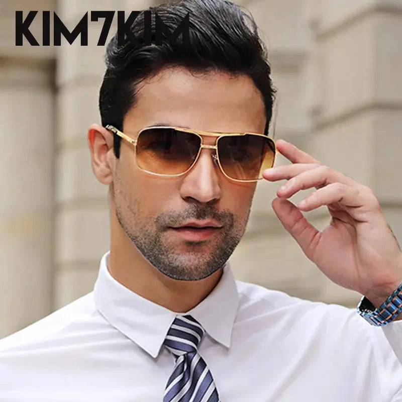 Vintage Square Sunglasses Men Women 2024 Luxury Brand Designer New Trends Classic Punk Sun Glasses Male Shades Driving Sunglass - Novo Fusion