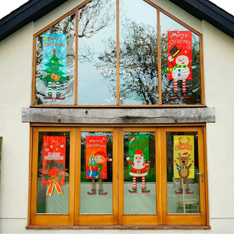 Santa Claus Hanging Flag Merry Christmas Decorations For Home 2024 Christmas Ornaments Navidad Natal Xmas New Year Gifts 2025 - Novo Fusion
