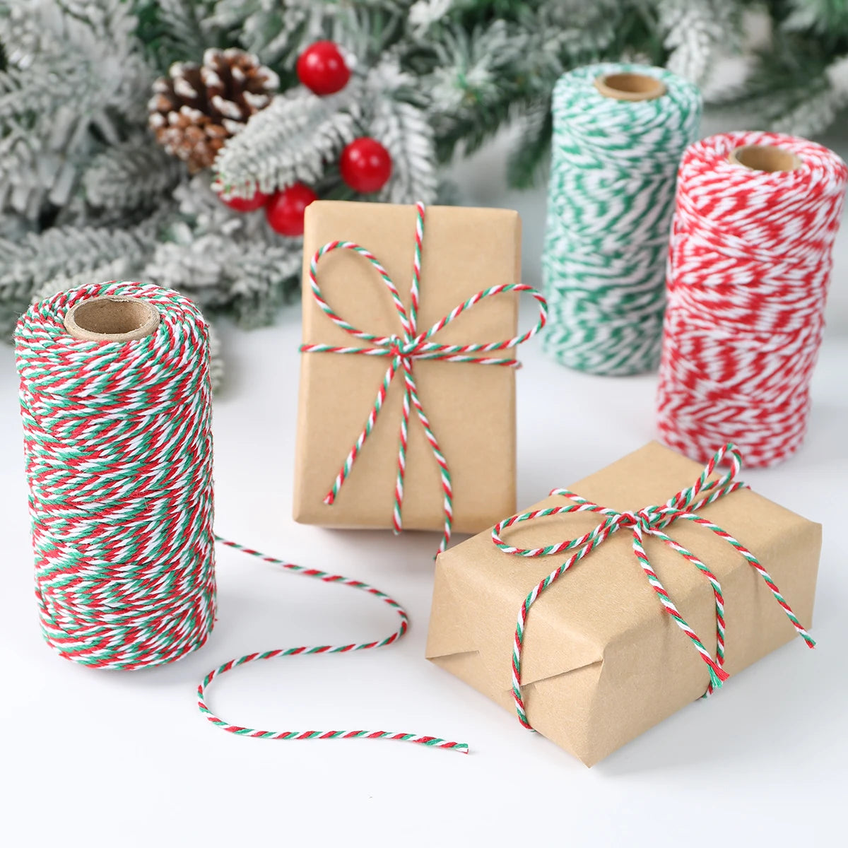 Christmas Wrapping String Rope Merry Christmas Decoration For Home 2024 Navidad Natal Noel Gift Box Packaging Rope New Year 2025 - Novo Fusion
