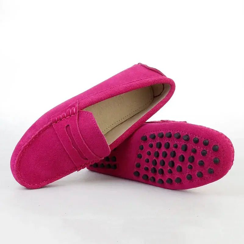 2024 Shoes Women 100% Genuine Leather Women Flats Casual Loafers Slip On Women's Flats Shoes Moccasins Lady Driving Shoes - Novo Fusion