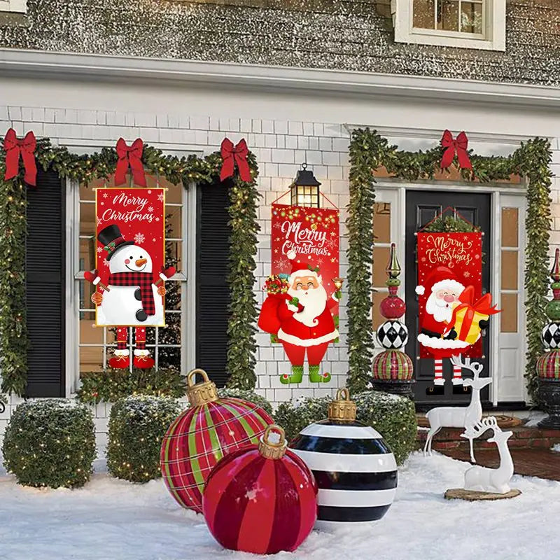 Santa Claus Hanging Flag Merry Christmas Decorations For Home 2024 Christmas Ornaments Navidad Natal Xmas New Year Gifts 2025 - Novo Fusion