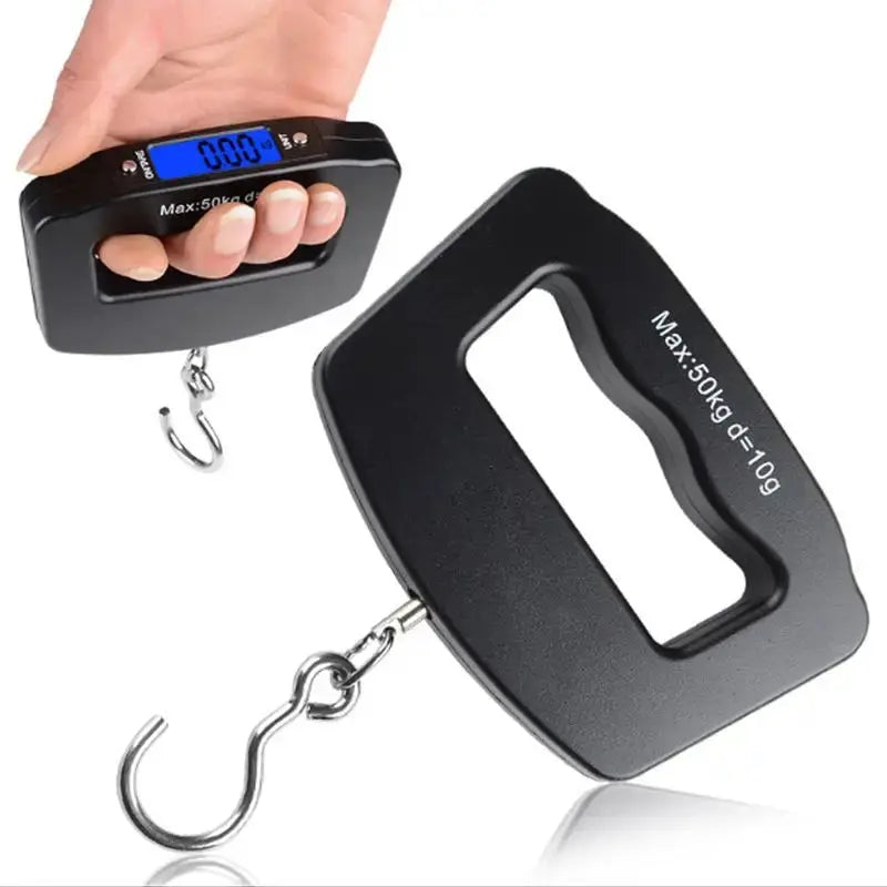50kg/110lb Portable Scale LCD Digital Luggage Suitcase Scale Handled Travel Baggage Bag Fish Weighting Hook Hanging Scales - Novo Fusion