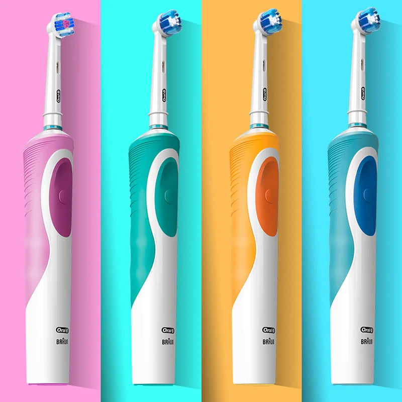 Oral B Electric Toothbrush 2D Rotary Vibration Clean Charging Tooth Brush Cross Action Bristle Oral Care 4 Gift Brush Heads Free - Novo Fusion