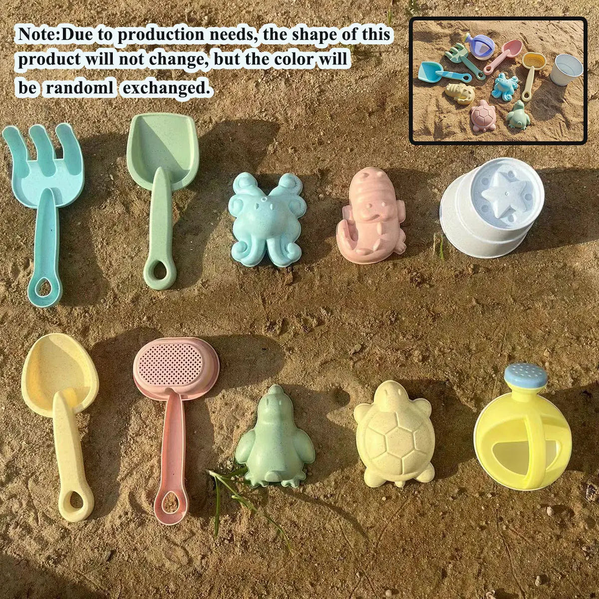 Beach Sand Play Water Set Folding Bucket Summer Toys for Children Kids Outdoor Game Youngster Sandbox Accessories Color Random - Novo Fusion