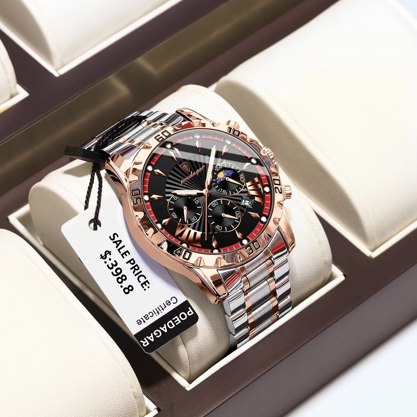POEDAGAR Luxury High Quality Watch for Man Waterproof Luminous Chronograph Date Men Watch Stainless Steel Quartz Men's Watches - Novo Fusion
