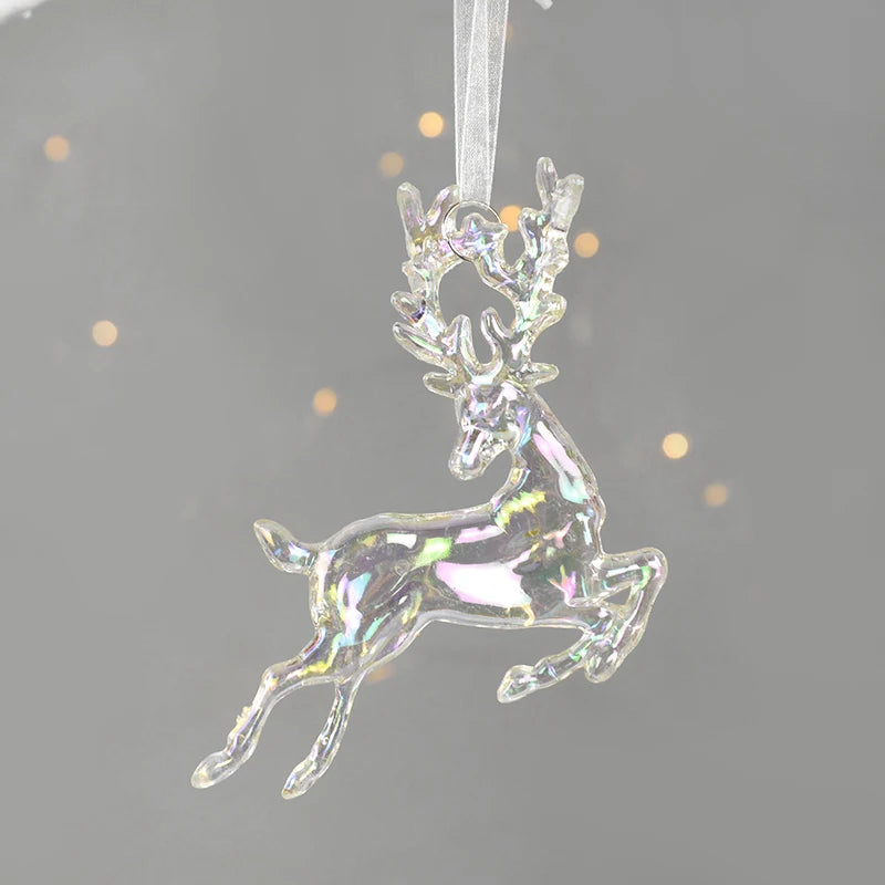 Acrylic Christmas Tree Hanging Ornaments Elk Angel Doll Bell Pendant 2023 Merry Christmas Decoration for Home Xmas New Year 2024 - Novo Fusion