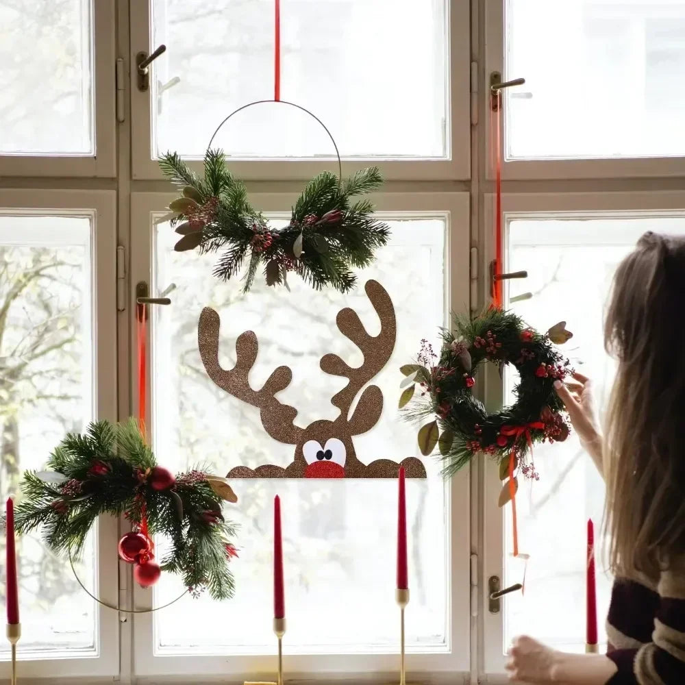 Christmas Door Window Stickers Felt Cloth Snowman Santa Claus Elk Wall Sticker Christmas Home Decoration Happy New Year 2024 - Novo Fusion