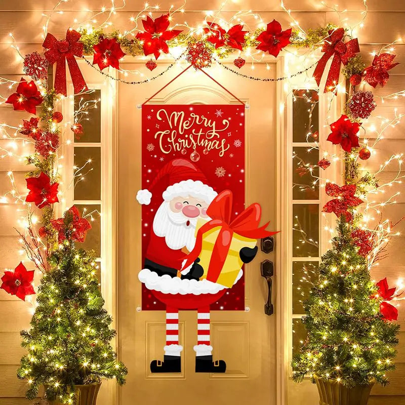 Santa Claus Hanging Flag Merry Christmas Decorations For Home 2024 Christmas Ornaments Navidad Natal Xmas New Year Gifts 2025 - Novo Fusion