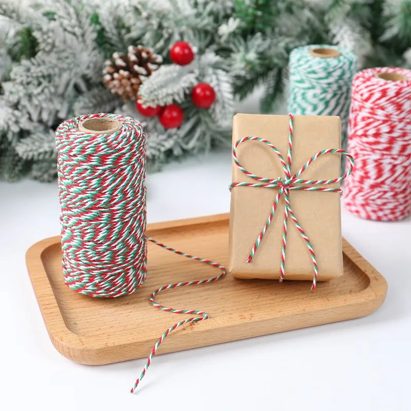 Christmas Wrapping String Rope Merry Christmas Decoration For Home 2024 Navidad Natal Noel Gift Box Packaging Rope New Year 2025 - Novo Fusion