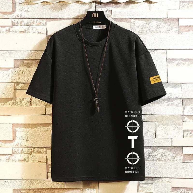 Short Sleeve T Shirt Men'S For 2023 Summer Print Black White Tshirt Top Tees Brand Fashion Clothes Plus Size M-5XL O NECK - Novo Fusion