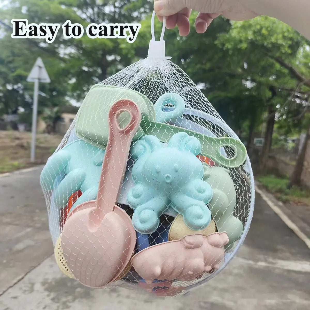 Beach Sand Play Water Set Folding Bucket Summer Toys for Children Kids Outdoor Game Youngster Sandbox Accessories Color Random - Novo Fusion