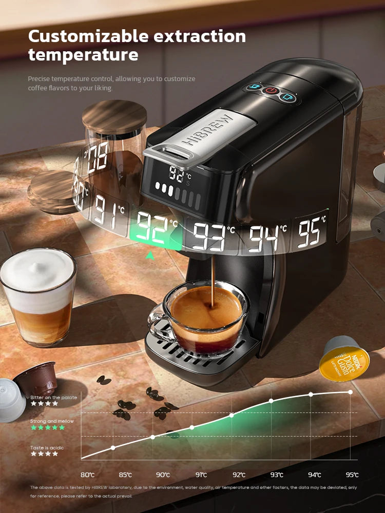 HiBREW 6in1 Capsule Coffee Machine Hot/Cold Multiple Espresso Cafetera Cappuccino Coffee Maker Dolce Gusto Nespresso Powder H1B - Novo Fusion