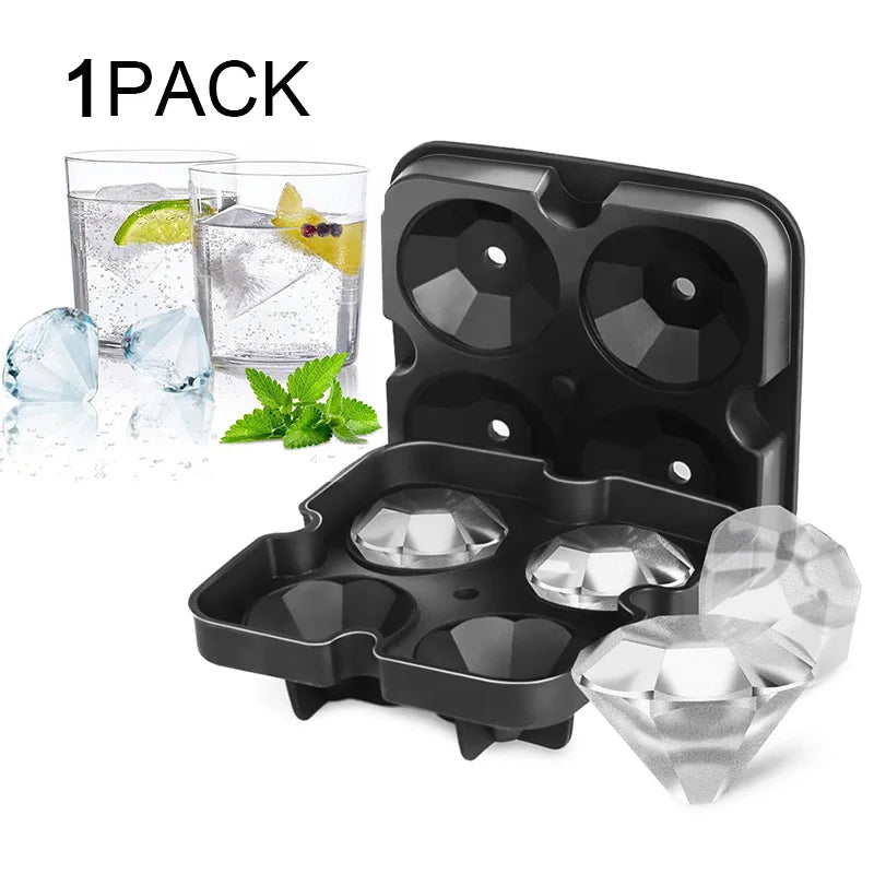 Silicone Mold Ice Cube Maker Chocolate Mould Tray Ice Cream DIY Tool 3D Form Whiskey Wine Cocktail Ice Cube Trays Molds - Novo Fusion
