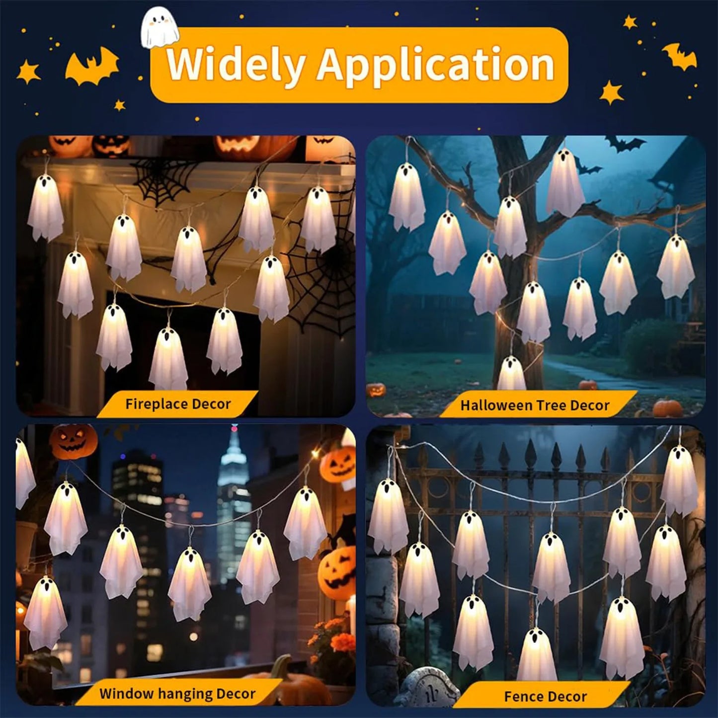 Halloween Ghost White Ghost Hanging Light Ghosts HorrorProps for Halloween Party White Flying Ghosts Haunted House Decor
