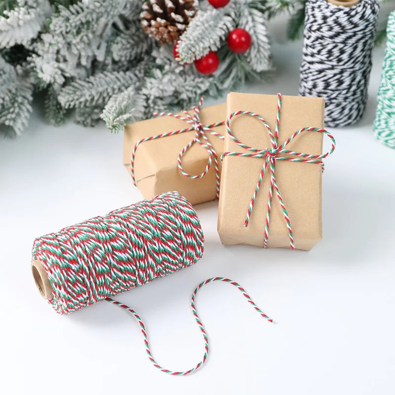 Christmas Wrapping String Rope Merry Christmas Decoration For Home 2024 Navidad Natal Noel Gift Box Packaging Rope New Year 2025 - Novo Fusion