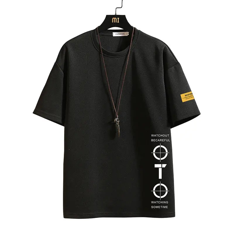 Short Sleeve T Shirt Men'S For 2023 Summer Print Black White Tshirt Top Tees Brand Fashion Clothes Plus Size M-5XL O NECK - Novo Fusion