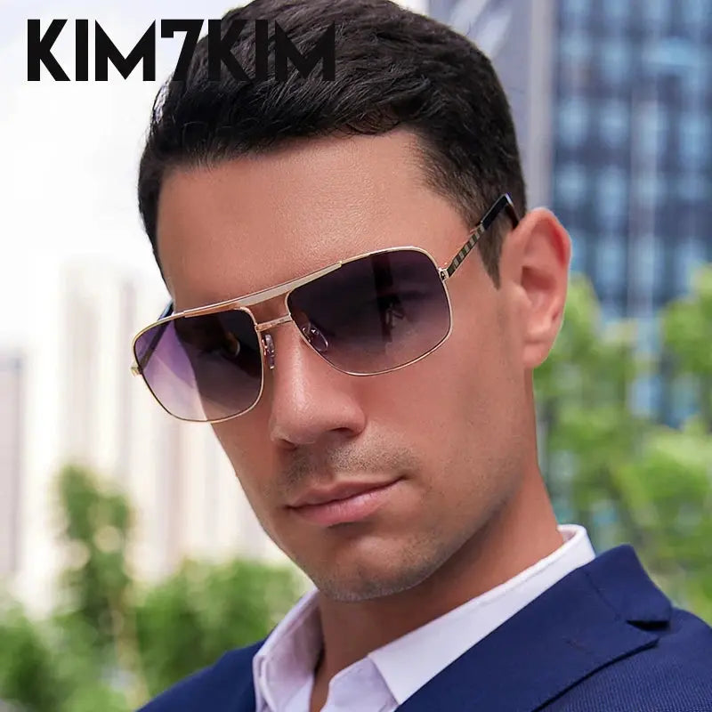 Vintage Square Sunglasses Men Women 2024 Luxury Brand Designer New Trends Classic Punk Sun Glasses Male Shades Driving Sunglass - Novo Fusion