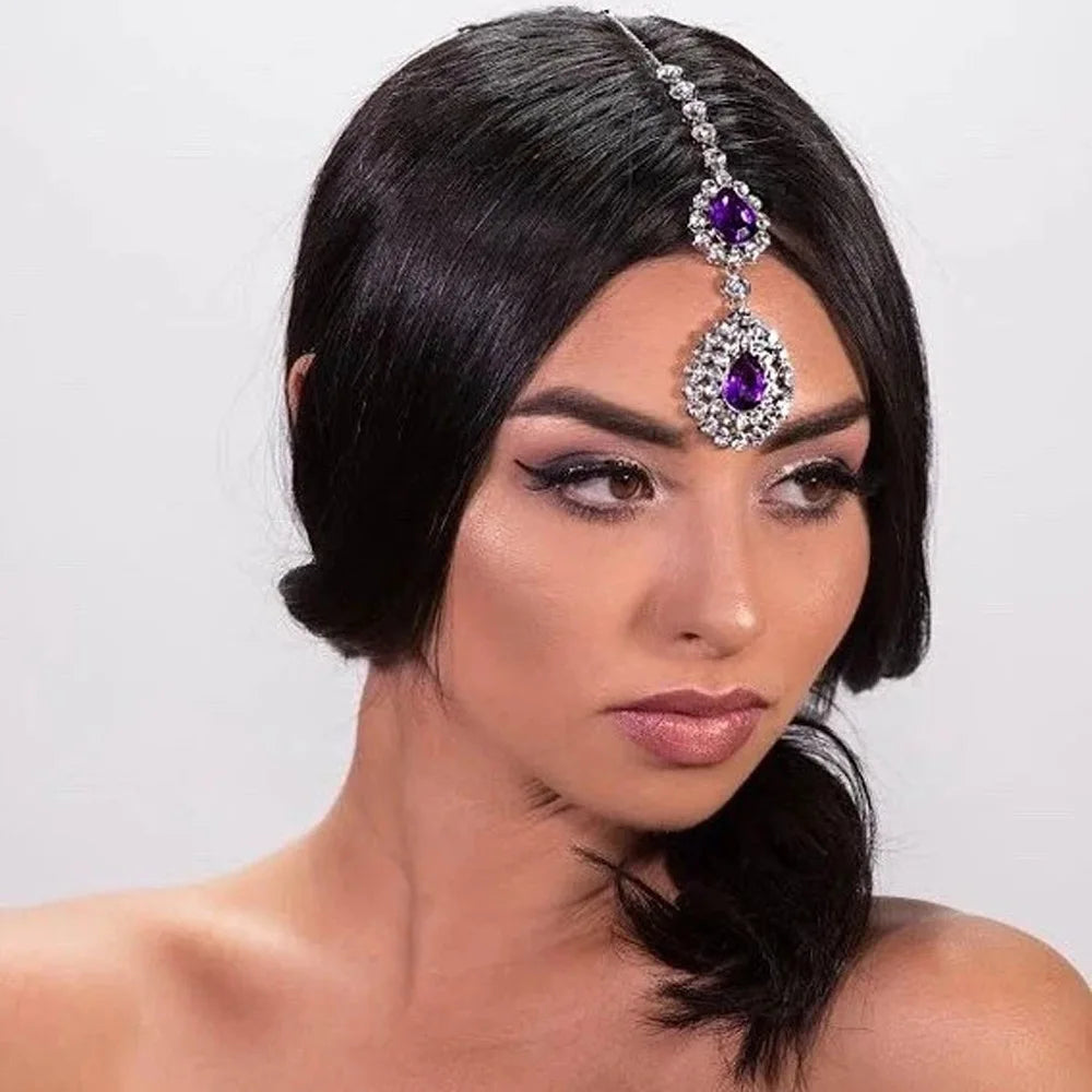 Bohomia Indian Fashion Fringe Head Tiara Hair Accessories Women Girl Rhinestone Forehead Headband Novo Fusion - Chic Essentials for Life's Canvas