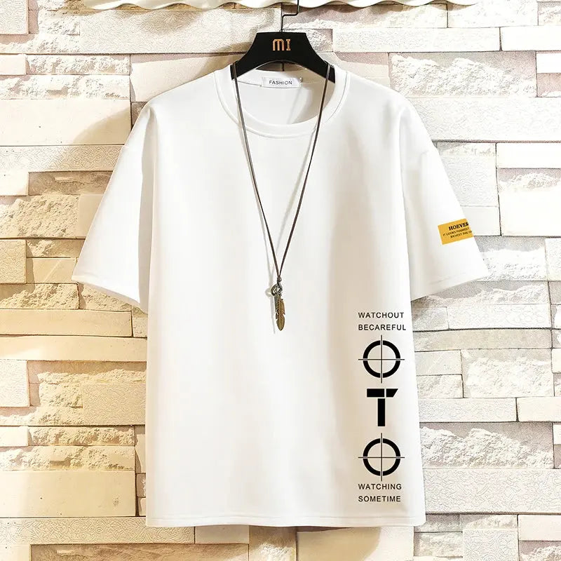 Short Sleeve T Shirt Men'S For 2023 Summer Print Black White Tshirt Top Tees Brand Fashion Clothes Plus Size M-5XL O NECK - Novo Fusion