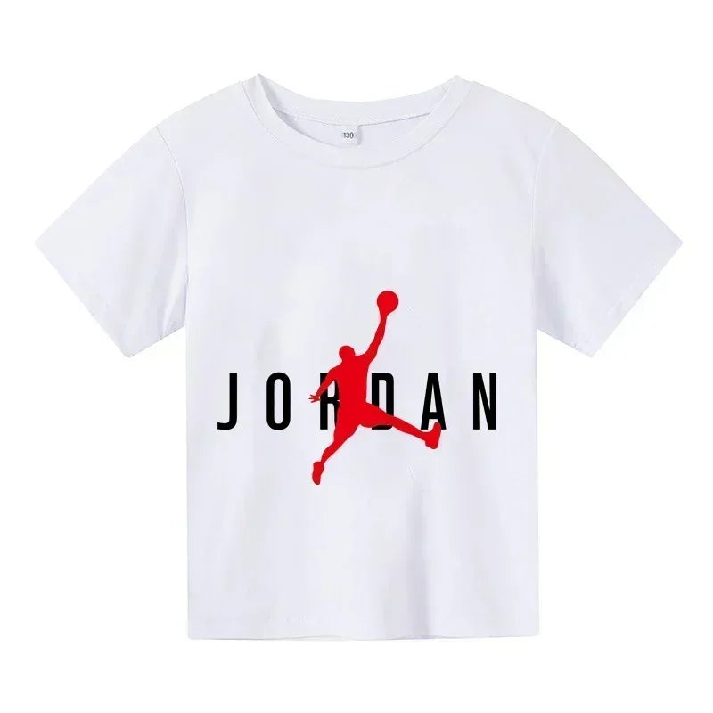 2024 Summer Cotton Kids Brand Sports Short Sleeve Kids Girls T-shirt Baby Boys Fashion Sports short sleeve - Novo Fusion