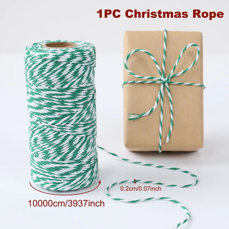 Christmas Wrapping String Rope Merry Christmas Decoration For Home 2024 Navidad Natal Noel Gift Box Packaging Rope New Year 2025 - Novo Fusion