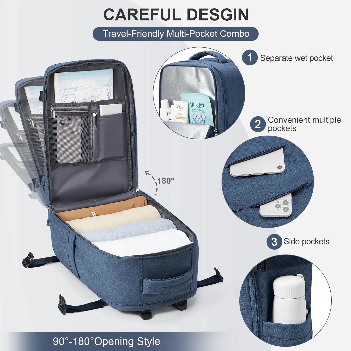 Travel Backpack Short Distance Airplane Ryanair Cabin Bag 40x20x25 Backpack Women Men leisure School Laptop Bag Carry on Luggage - Novo Fusion