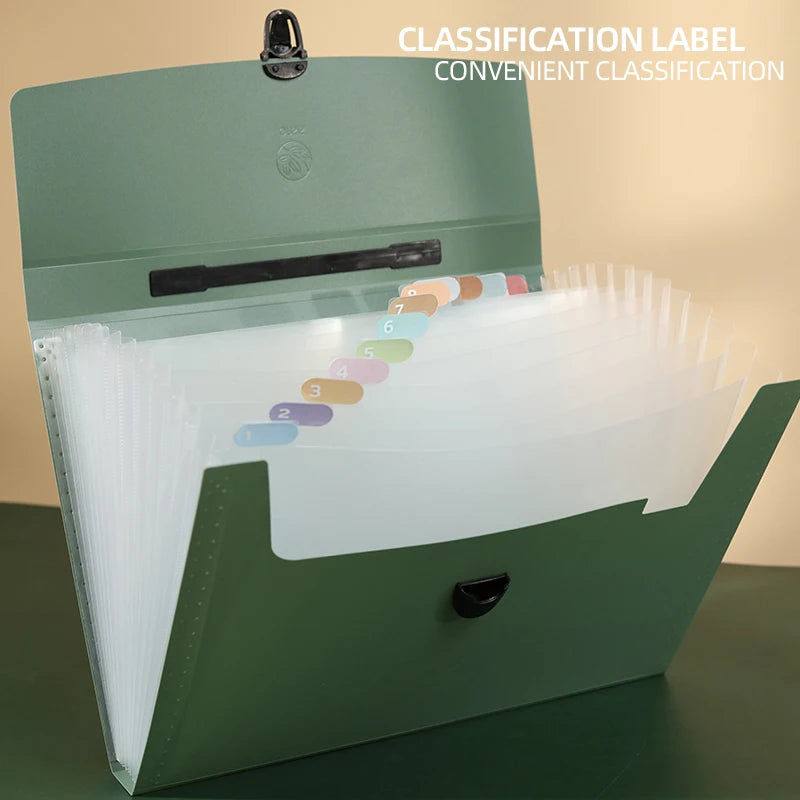 A4 File Folder 13 Layers OG Fashion Storage Bag Test Paper Desktop Tool School Stationery Office Supplies - Novo Fusion