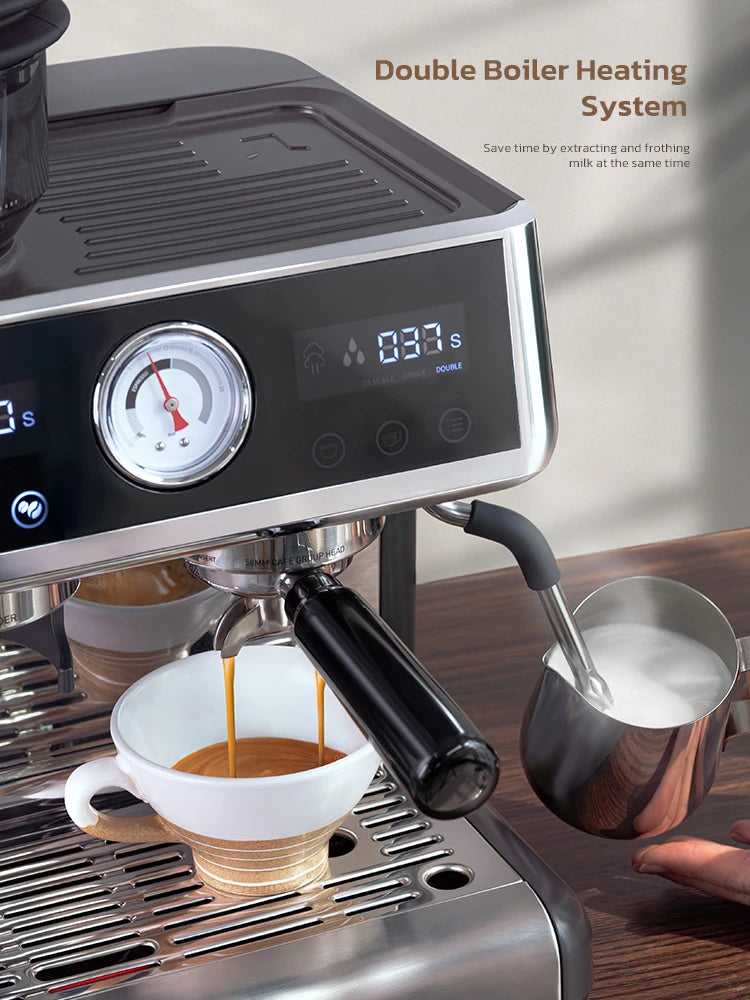 HiBREW Dual Boiler System Barista Pro 20Bar Bean to Espresso Cafetera Coffee Machine with Full Kit for Cafe Hotel Restaurant H7A - Novo Fusion