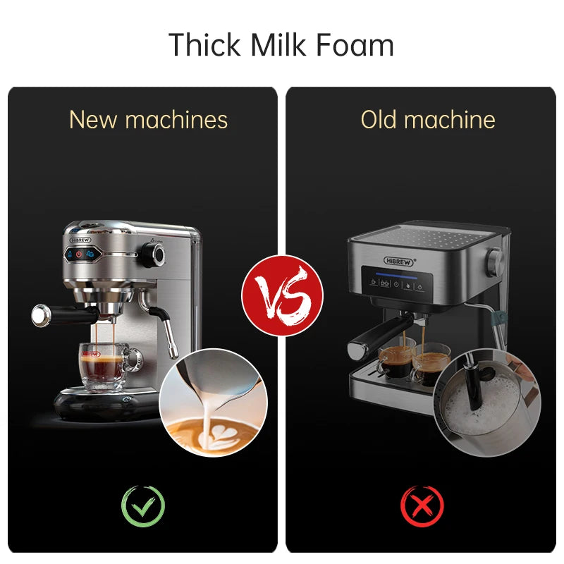HiBREW Coffee Maker Cafetera 20 Bar Inox Semi Automatic Super Slim ESE POD& Powder Espresso Cappuccino Machine Hot Water H11 - Novo Fusion