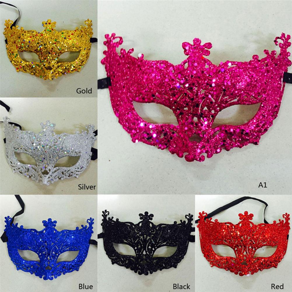 Cosplay Face Covers Party Mask Glitter Shinny Women Ribbon Mysterious Eye Cover For Masquerade Luxury Venetian Mask Halloween - Novo Fusion