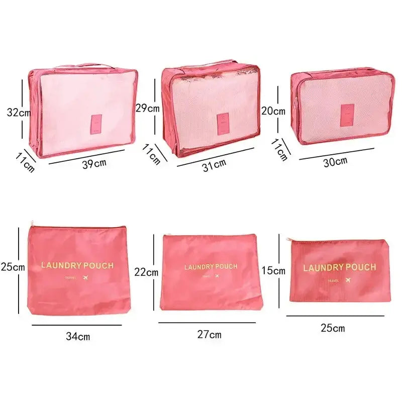 6pcs Set Travel Suitcase Organizer Bags Shoe Clothes Luggage Organizer Bags Luggage Packing Cubes for Travel Organizer Storag - Novo Fusion