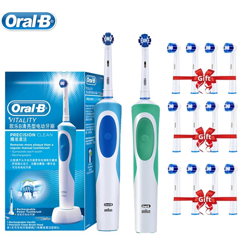Oral B Electric Toothbrush Adult Rotation Clean Teeth Charging Tooth Brush 3D Whiten Teeth Oral Care Brush With Gift Brush Heads - Novo Fusion