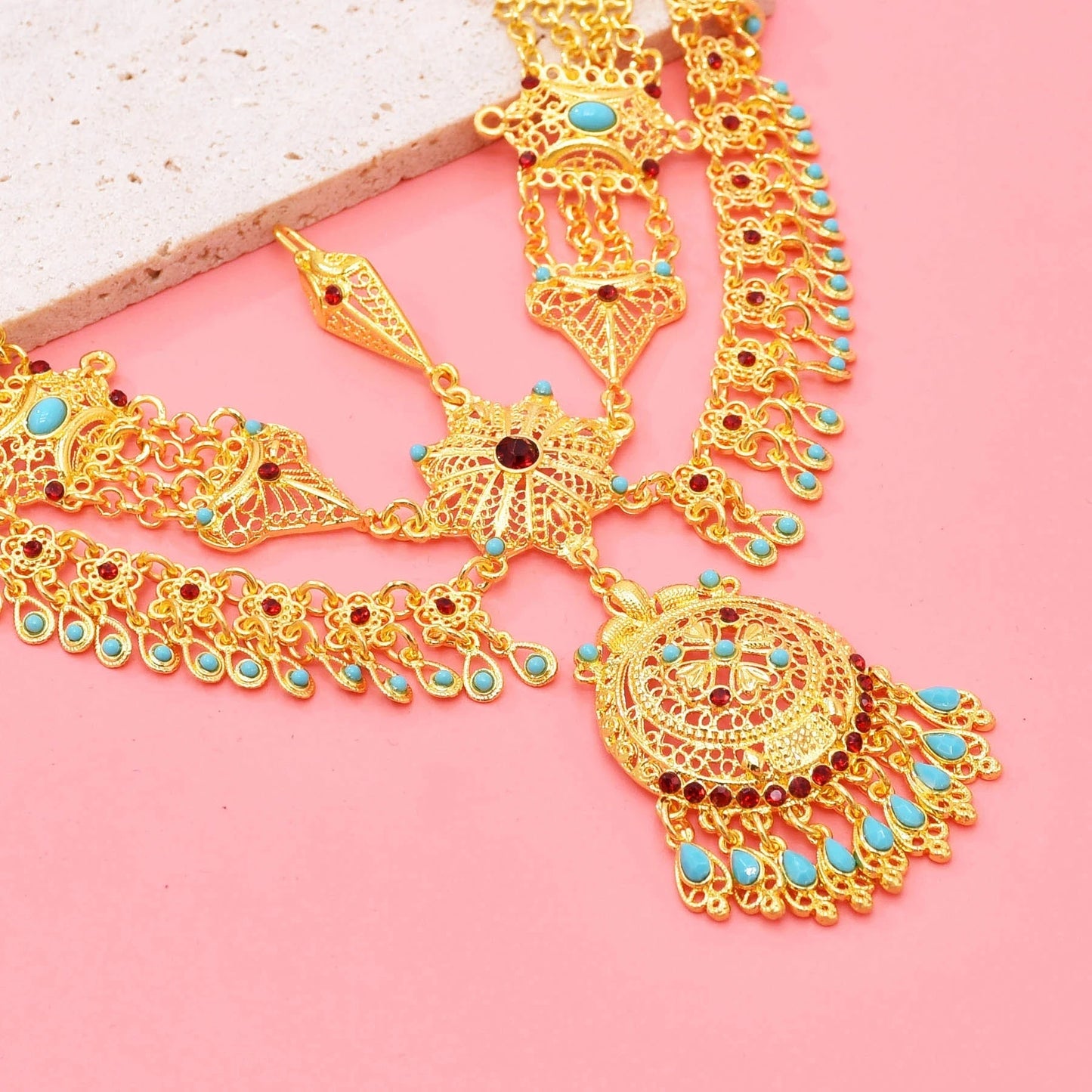 Golden Traditional Indian Ethnic Hair Accessories for Women Afghan Turkish Tribe Bride Wedding Head Chain Kurdish Female Jewelry Novo Fusion - Chic Essentials for Life's Canvas