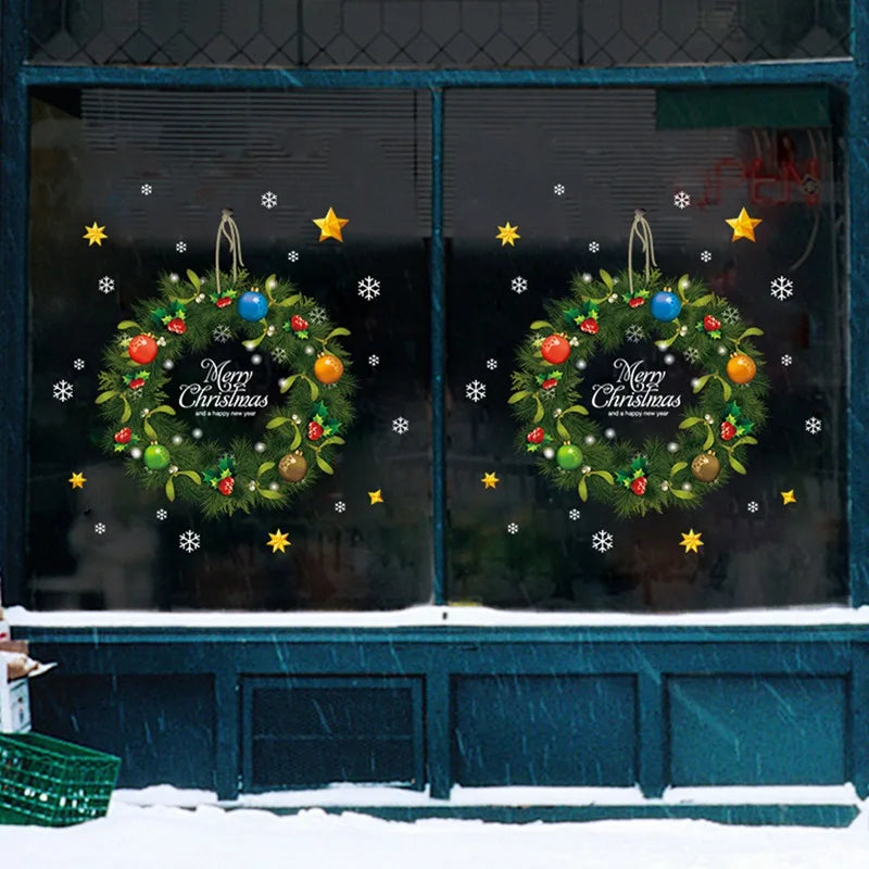 Christmas Window Stickers Merry Christmas Decorations For Home 2024 Christmas Wall Sticker Kids Wall Decals Happy New Year 2025 - Novo Fusion