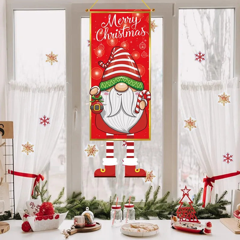 Santa Claus Hanging Flag Merry Christmas Decorations For Home 2024 Christmas Ornaments Navidad Natal Xmas New Year Gifts 2025 - Novo Fusion