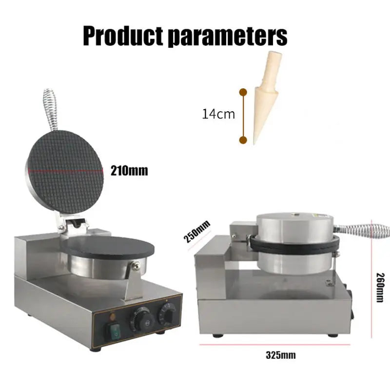 Electric ice cream cone maker commercial waffle cone machine 110V/220V waffle iron cone maker egg roll cake oven - Novo Fusion