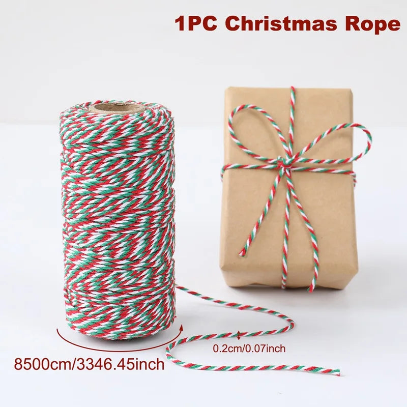 Christmas Wrapping String Rope Merry Christmas Decoration For Home 2024 Navidad Natal Noel Gift Box Packaging Rope New Year 2025 - Novo Fusion