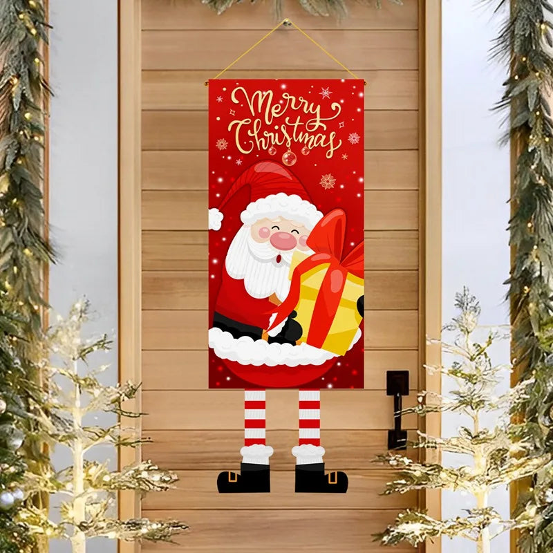 Christmas Hanging Flag Decoration Merry Cristmas Decor for Home 2024 Hanging Flag Xmas Ornament Navidad Natal New Year Gift 2025 - Novo Fusion